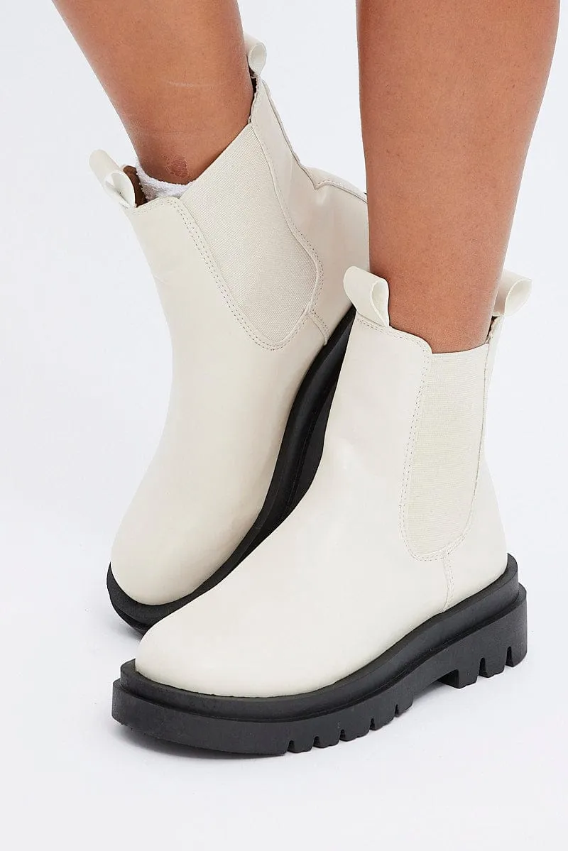 White Chelsea Boots
