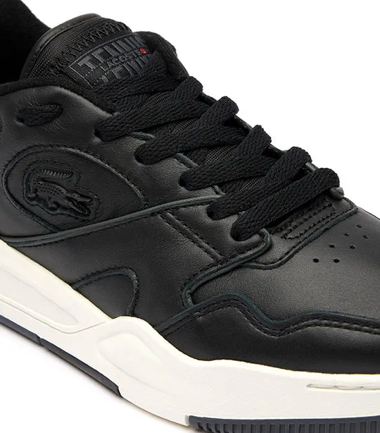 Women's Lineshot Leather Trainers Black/Dark Gray