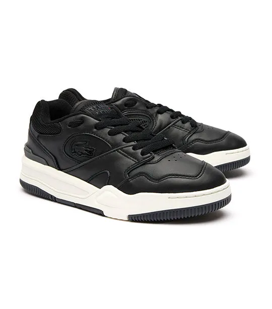 Women's Lineshot Leather Trainers Black/Dark Gray
