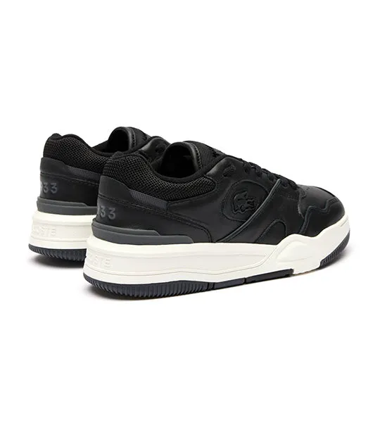 Women's Lineshot Leather Trainers Black/Dark Gray
