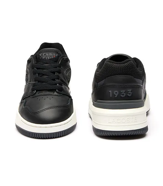 Women's Lineshot Leather Trainers Black/Dark Gray
