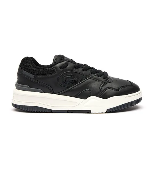 Women's Lineshot Leather Trainers Black/Dark Gray