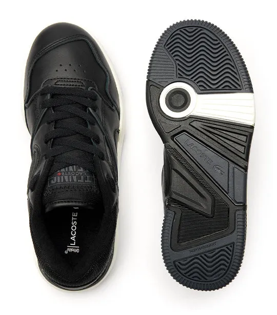 Women's Lineshot Leather Trainers Black/Dark Gray
