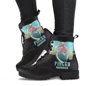 Zodiac Combat Boots - Pisces #1 | Vegan Leather Lace Up Boots Women, Handmade Lace Up Boots, Women's Boots, Custom Shoes, Aesthetic Shoes, Vegan Shoes